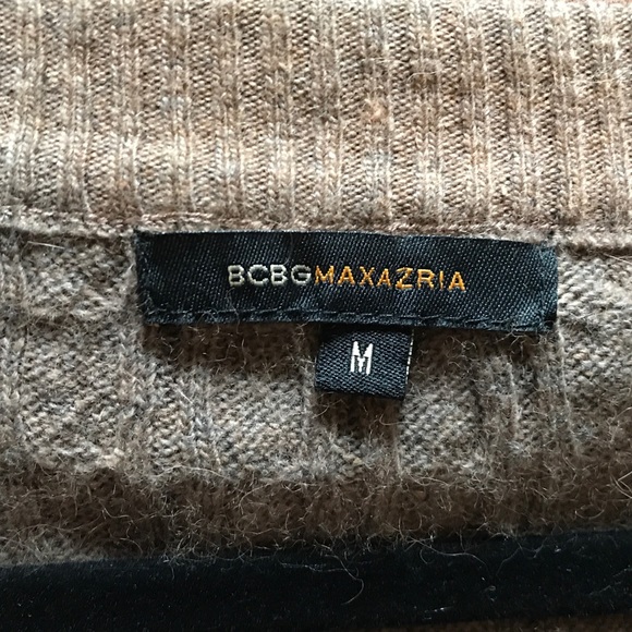 BCBG Brown Angora Cable Knit Sweater Dress - Picture 6 of 7